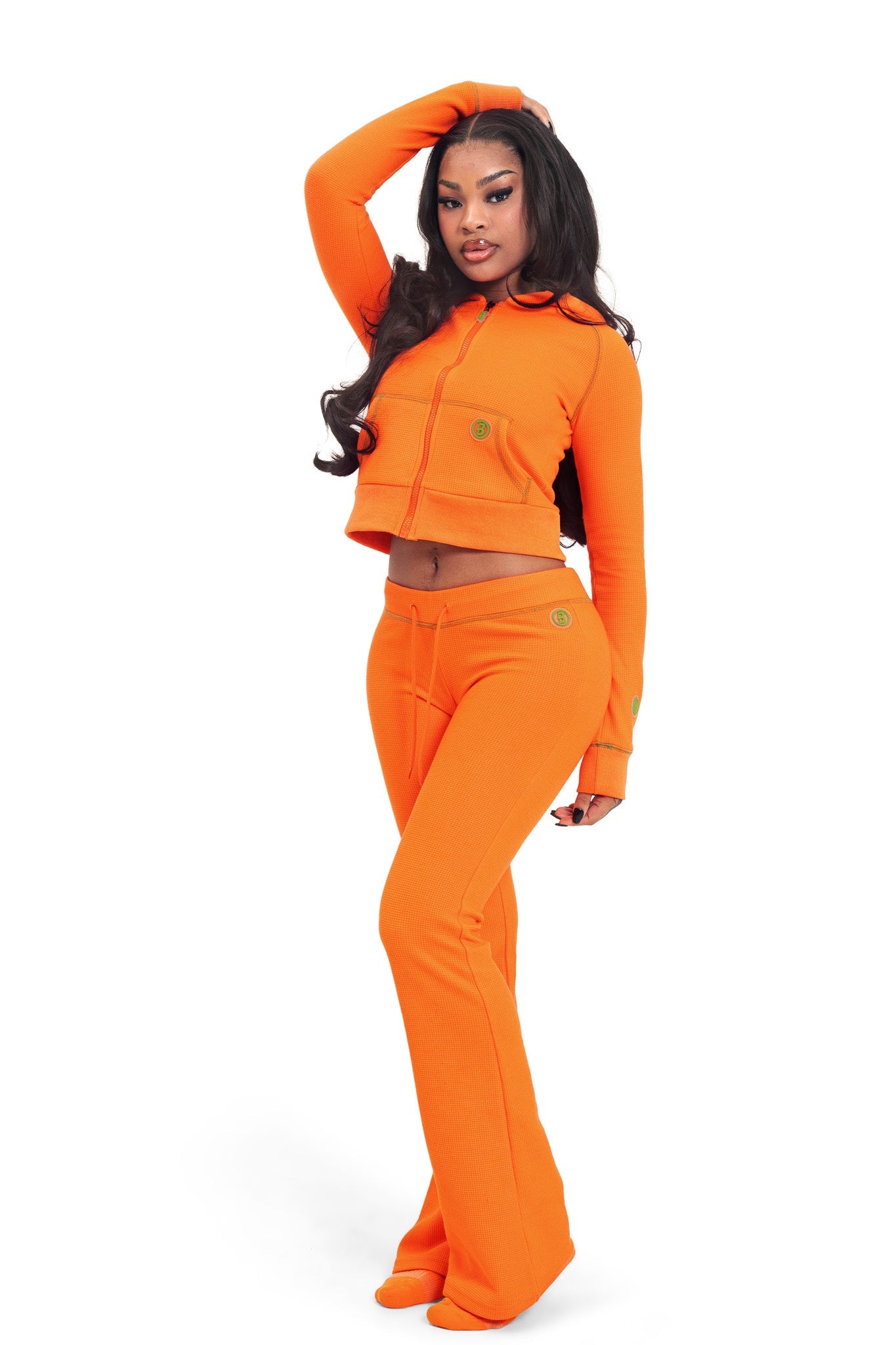 Waffle Knit Boot Cut Pants