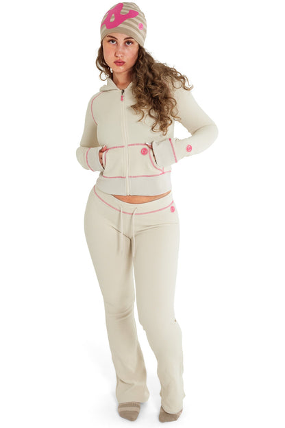 Waffle Knit Boot Cut Pants