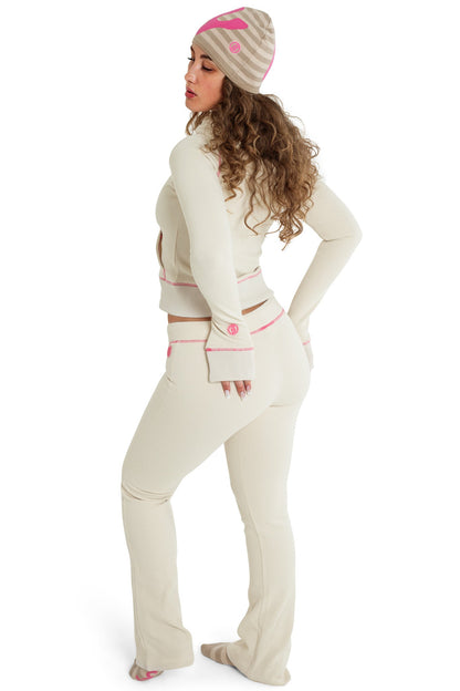 Waffle Knit Boot Cut Pants